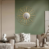 Wall-mounted flower-inspired mirror
